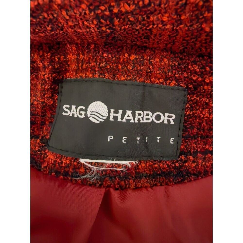 Sag Harbor Womens Brown Plaid Collared Long Sleeves Button Blazer 18-20P - Picture 5 of 8